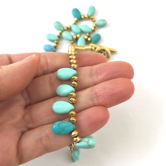 Ralph Lauren Turquoise and Gold Toned Necklace - Picture 8 of 10